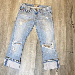 Abercrombie & Fitch Cuffed Light Wash Jeans